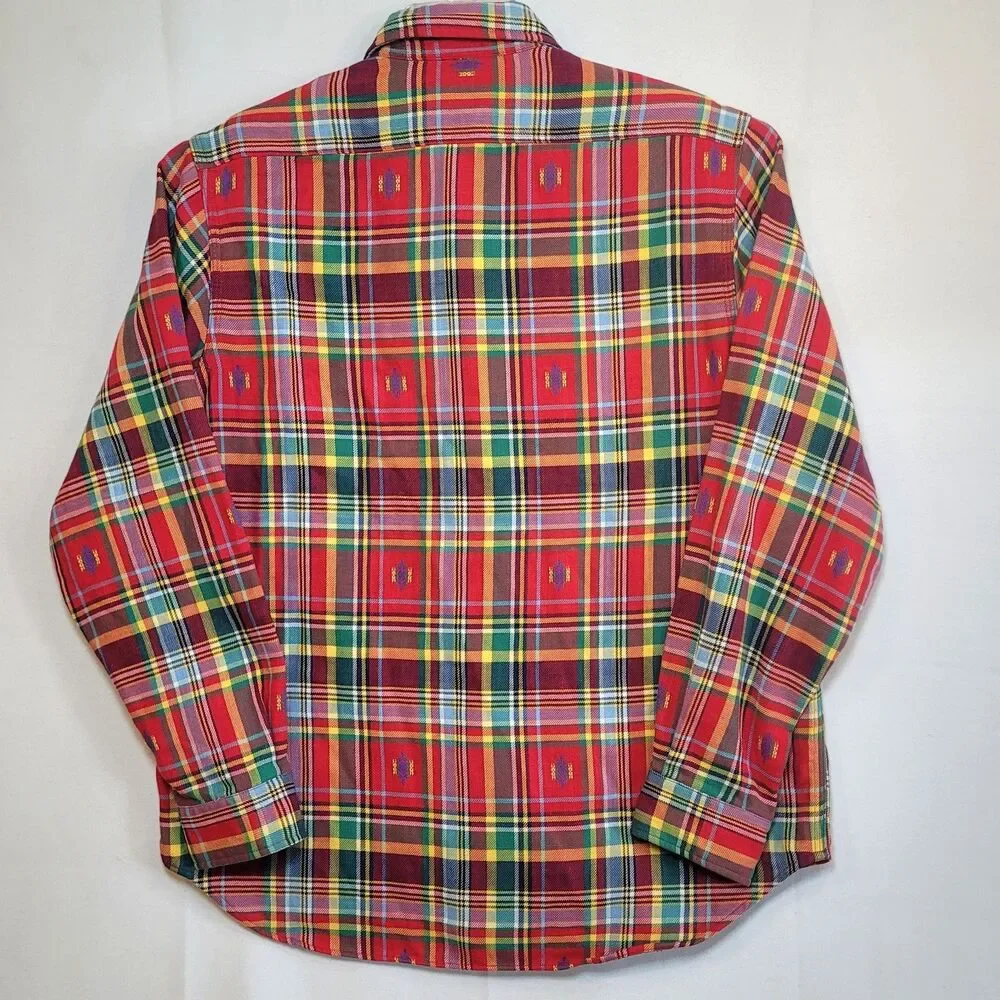 Polo Ralph Lauren Shirt Mens XL Multi Plaid Button Down Flannel Madras Navajo